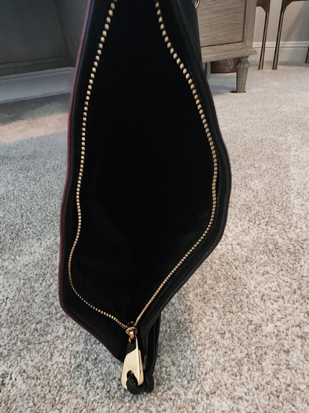 Two-tone leather clutch